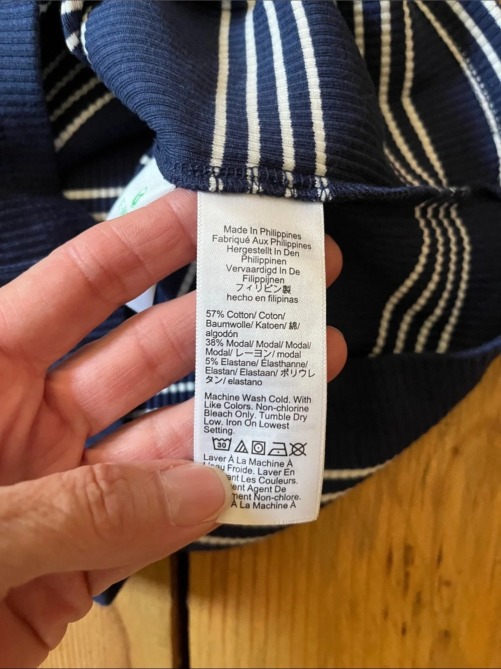 J CREW XS Navy Vintage Rib Ruffle-Sleeve Shirt in Stripe
